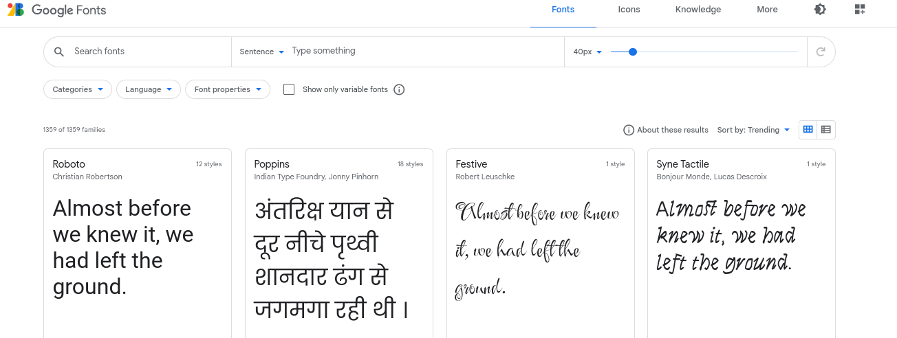 Google fonts