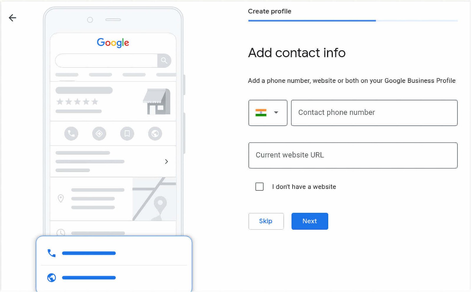Add contact Info